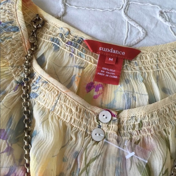 Sundance Tops Sundance Catalog 28 M Chiffon Silk Floral Blouse Top